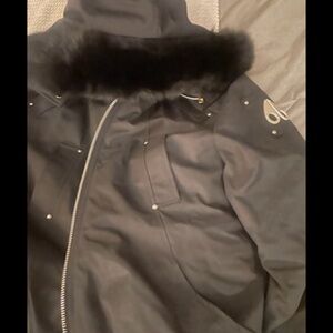 Moose Knuckles Black Bomber Jacket